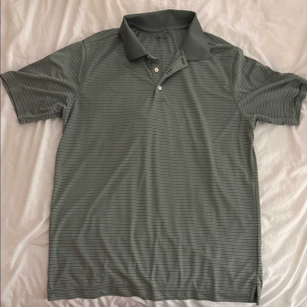 Men's Walter Hagen Green Striped Polo Shirt